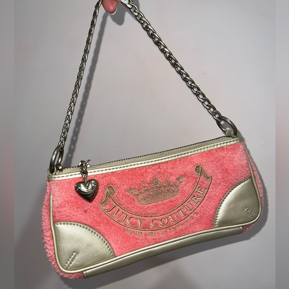 *SOLD* Vintage Juicy Couture Pink/Gold Baguette Shoulder Bag